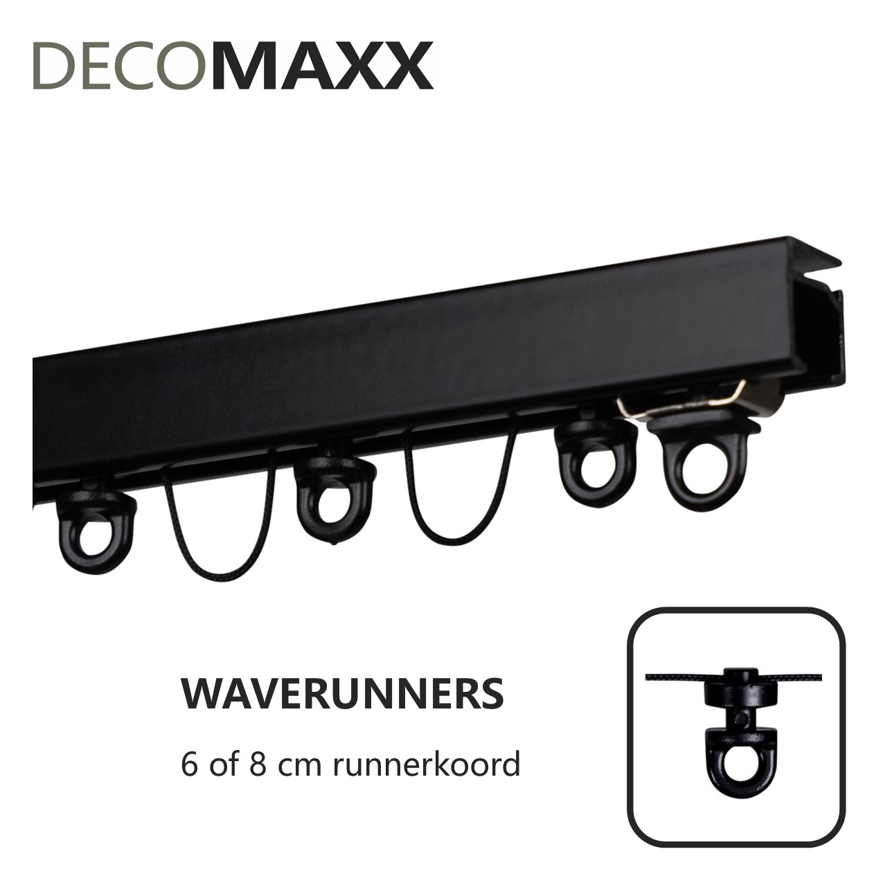 Luxe Wave Gordijnrails - Zwart | Decomaxx - Afbeelding 2