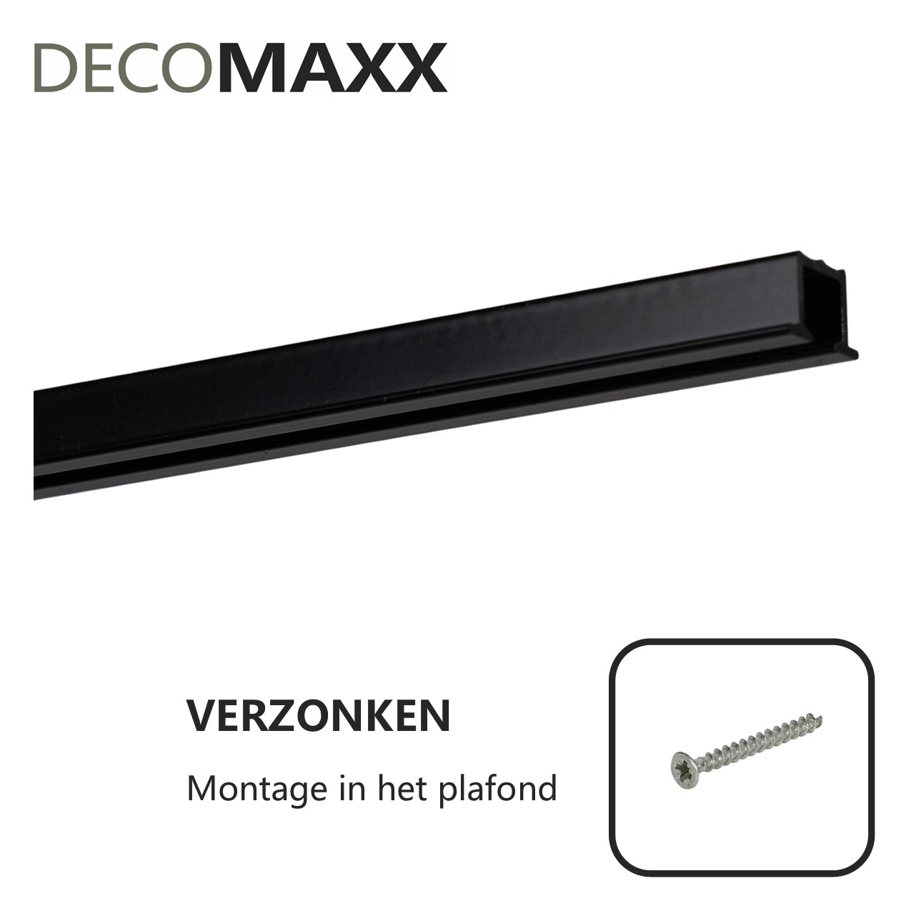 Inbouw Gordijnrails - Zwart | Decomaxx - Afbeelding 2
